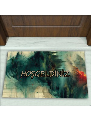 Colorix Carpet Modern Desenli Dekoratif Kapı Önü Paspası No: 2193