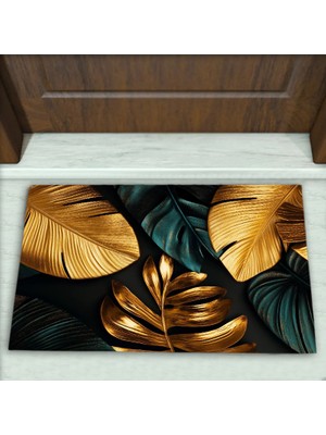 Colorix Carpet Yaprak Desenli Dekoratif Kapı Önü Paspası No: 2525