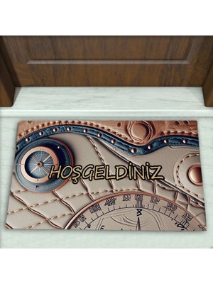 Colorix Carpet Pusula Desenli Dekoratif Kapı Önü Paspası No: 2067