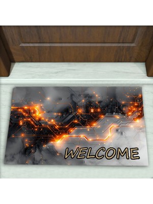 Colorix Carpet Modern Desenli Dekoratif Kapı Önü Paspası No: 2602