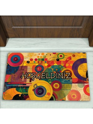 Colorix Carpet Geometrik Desenli Dekoratif Kapı Önü Paspası No: 2319