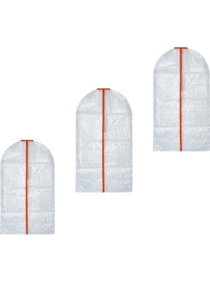 IKEA 3 Adet Elbise Kılıfı Uzunluk 105 cm 3'lü Set Fermuarlı Giysi Kılıfı Şeffaf Kılıf Genişlik 60 cm Tozdan Kirden Koruyucu Hurç