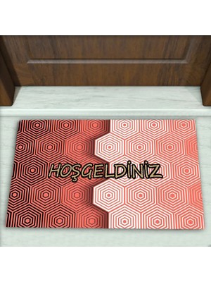 Colorix Carpet Geometrik Desenli Dekoratif Kapı Önü Paspası No: 2731