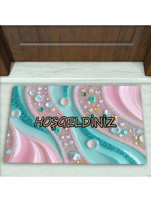 Colorix Carpet Modern Desenli Dekoratif Kapı Önü Paspası No: 2559