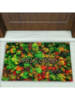 Colorix Carpet Ağaç Desenli Dekoratif Kapı Önü Paspası No: 2179