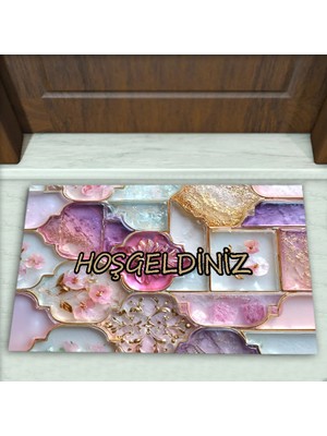Colorix Carpet Geometrik Desenli Dekoratif Kapı Önü Paspası No: 2554