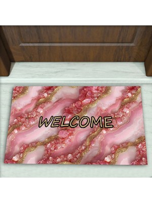 Colorix Carpet Mermer Desenli Dekoratif Kapı Önü Paspası No: 2680