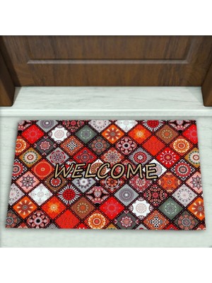 Colorix Carpet Geometrik Desenli Dekoratif Kapı Önü Paspası No: 2431