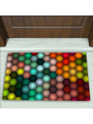 Colorix Carpet Geometrik Desenli Dekoratif Kapı Önü Paspası No: 2479