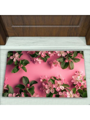Colorix Carpet Çiçek Desenli Dekoratif Kapı Önü Paspası No: 2714