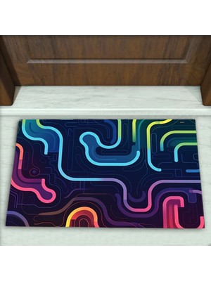 Colorix Carpet Geometrik Desenli Dekoratif Kapı Önü Paspası No: 2316