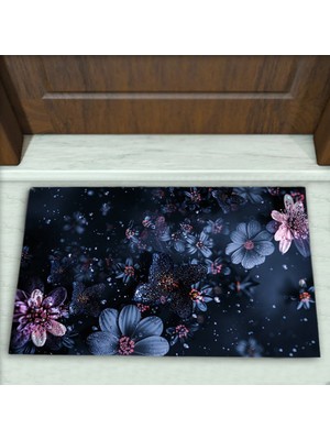 Colorix Carpet Çiçek Desenli Dekoratif Kapı Önü Paspası No: 2029