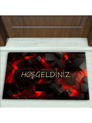 Colorix Carpet Geometrik Desenli Dekoratif Kapı Önü Paspası No: 2621