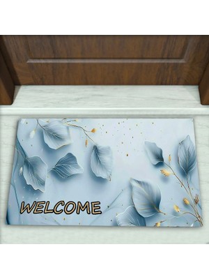 Colorix Carpet Çiçek Desenli Dekoratif Kapı Önü Paspası No: 2235