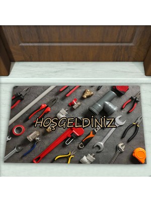 Colorix Carpet Tamirci Desenli Dekoratif Kapı Önü Paspası No: 2054