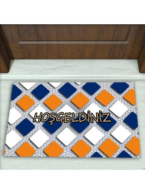 Colorix Carpet Geometrik Desenli Dekoratif Kapı Önü Paspası No: 2640