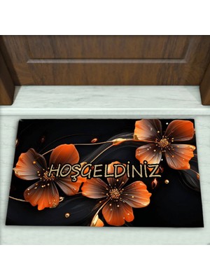Colorix Carpet Çiçek Desenli Dekoratif Kapı Önü Paspası No: 1985