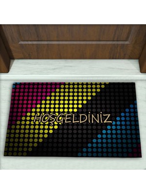 Colorix Carpet Geometrik Desenli Dekoratif Kapı Önü Paspası No: 2263