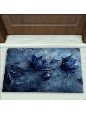 Colorix Carpet Çiçek Desenli Dekoratif Kapı Önü Paspası No: 2661