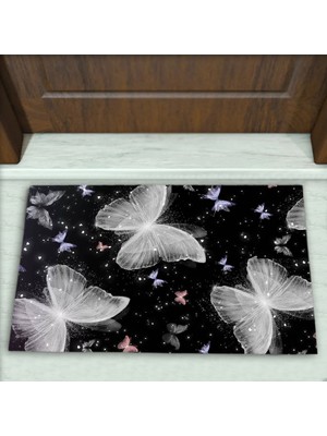 Colorix Carpet Kelebek Desenli Dekoratif Kapı Önü Paspası No: 1937