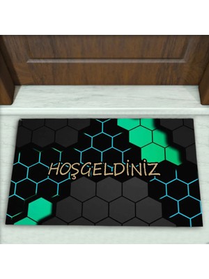 Colorix Carpet Geometrik Desenli Dekoratif Kapı Önü Paspası No: 2801