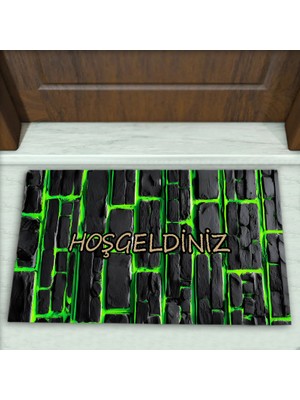 Colorix Carpet Duvar Desenli Dekoratif Kapı Önü Paspası No: 2077