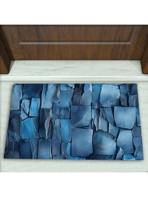 Colorix Carpet Taş Duvar Desenli Dekoratif Kapı Önü Paspası No: 2288