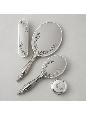 Ceyyiz Saraylı Silver Sarmaşık Ayna Fırça Tuvalet Tkm 101