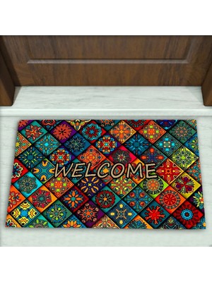 Colorix Carpet Geometrik Desenli Dekoratif Kapı Önü Paspası No: 2445