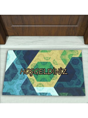 Colorix Carpet Geometrik Desenli Dekoratif Kapı Önü Paspası No: 2605
