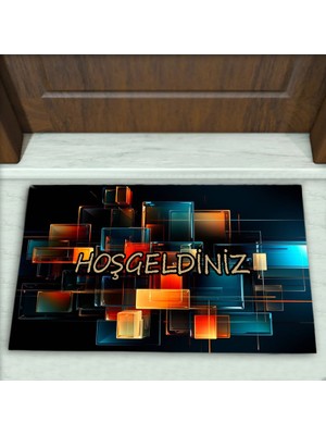 Colorix Carpet Geometrik Desenli Dekoratif Kapı Önü Paspası No: 2787
