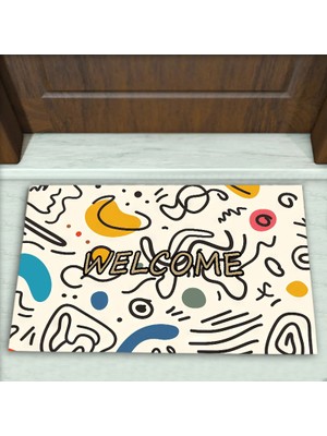 Colorix Carpet Geometrik Desenli Dekoratif Kapı Önü Paspası No: 2117