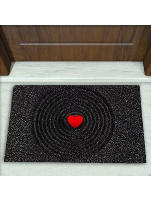 Colorix Carpet Kalp Desenli Dekoratif Kapı Önü Paspası No: 2182