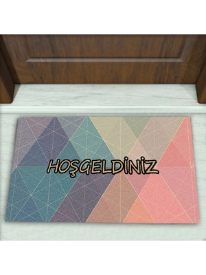 Colorix Carpet Geometrik Desenli Dekoratif Kapı Önü Paspası No: 2612