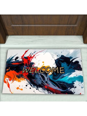 Colorix Carpet Modern Desenli Dekoratif Kapı Önü Paspası No: 1891