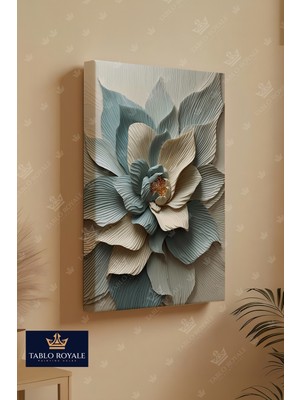Tablo Royale Lotus Çiçek Dekor Kanvas Tablo - Salon Tablo - Ofis Tablo