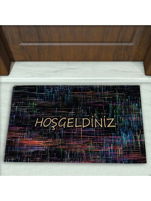 Colorix Carpet Geometrik Desenli Dekoratif Kapı Önü Paspası No: 2324