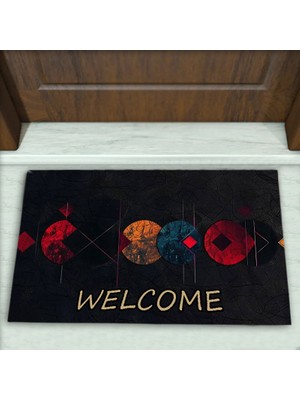 Colorix Carpet Geometrik Desenli Dekoratif Kapı Önü Paspası No: 2484