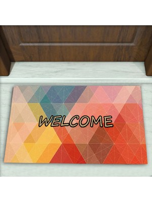 Colorix Carpet Geometrik Desenli Dekoratif Kapı Önü Paspası No: 2613