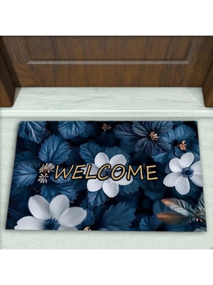 Colorix Carpet Çiçek Desenli Dekoratif Kapı Önü Paspası No: 2511