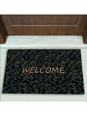 Colorix Carpet Bla Bla Desenli Dekoratif Kapı Önü Paspası No: 2321
