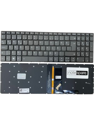 Notespare Lenovo Uyumlu Ideapad 3-15ADA05 81W101W3TX Klavye Tr Işıklı Power Tuşsuz Füme
