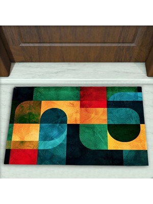 Colorix Carpet Geometrik Desenli Dekoratif Kapı Önü Paspası No: 2097