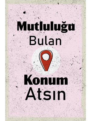 tp Retro Vintage 5 mm Ahşap Üzerine Konum Temalı Poster Tablo 20X30 cm