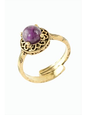 Esranın Dünyası Yuvarlak Doğaltaşlı Otantik Yüzük RSBİJ34-ESRDNS