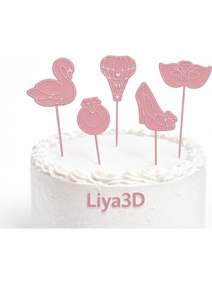 Liya3D Bekarlığa Veda Temalı Pasta Süsü (5'li)