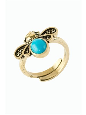 Esranın Dünyası Uğur Böceği Doğaltaşlı Otantik Yüzük RSBİJ34-ESRDNS