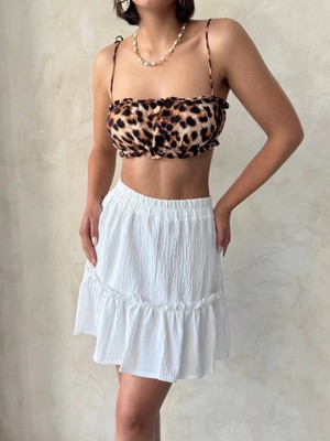 Colezium Çingene Keten Etek Beyaz S24808