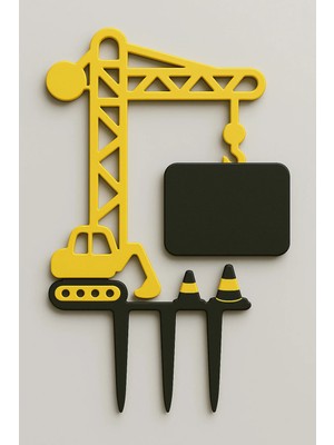 Liya3D Inşaat Temalı Pasta Süsü