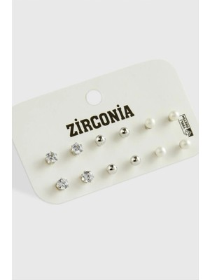 Esranın Dünyası 12 Adet Inci Zirkon Tek Taşlı Küpe RSBİJ34-ESRDNS